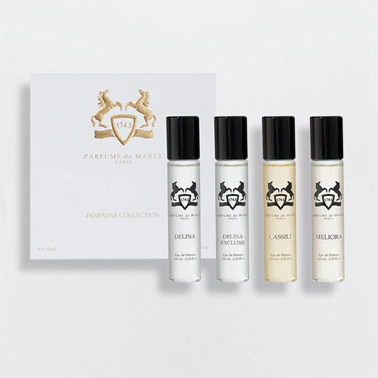 Parfums de Marly Feminine Discovery Collection 4 X 10 ML by Parfums de Marly Scents Angel ScentsAngel Luxury Fragrance, Cologne and Perfume Sample  | Scents Angel.